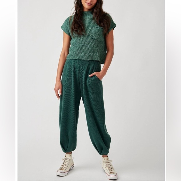 Free People Freya Sweater Set in Emerald Spell Combo Size SM $128 Retail NWT - Picture 4 of 13
